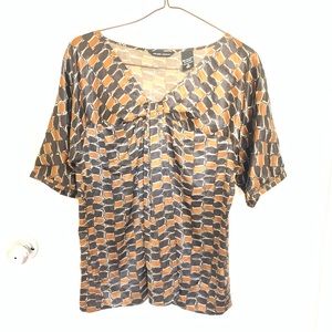 New York & Company Brown print Small blouse